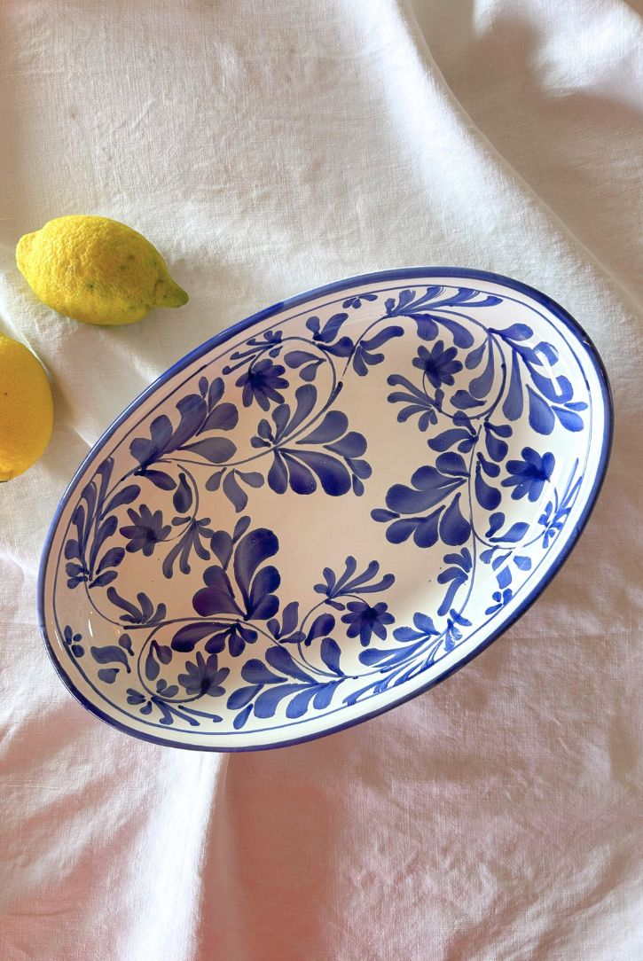 plat ovale matisse bleu dimanche vaisselle