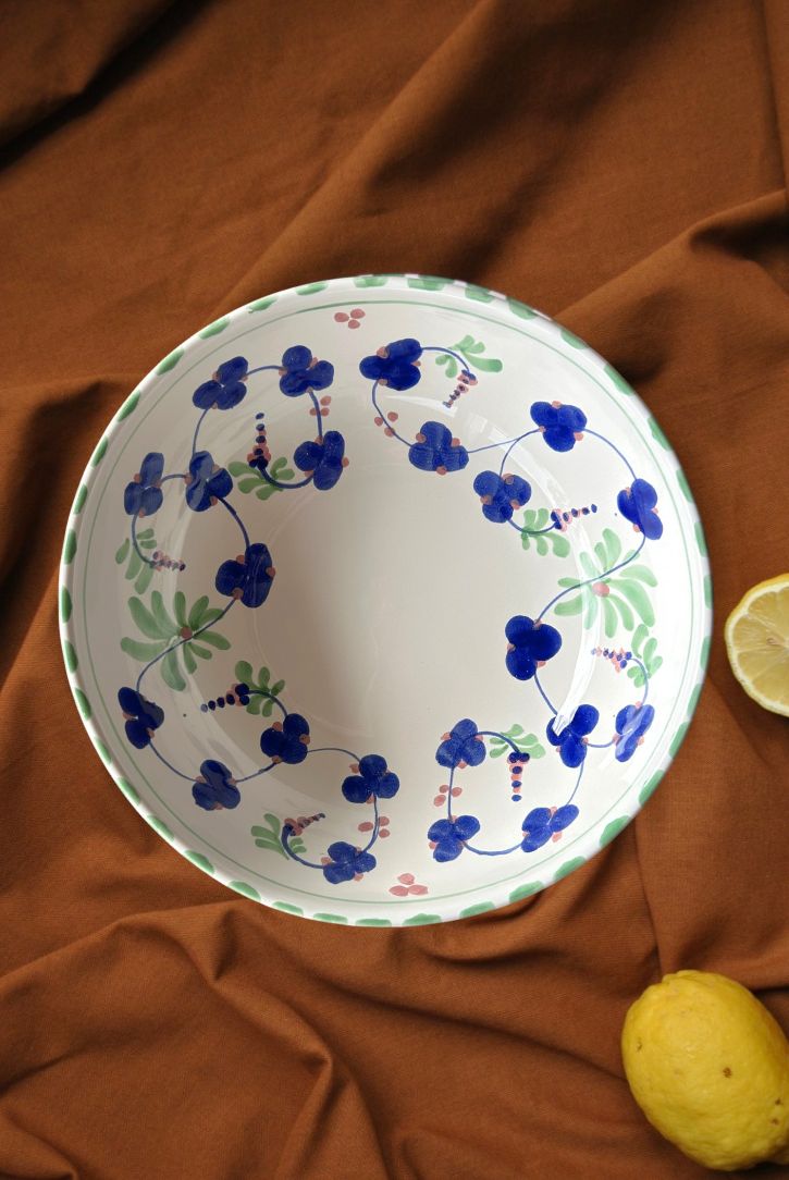 saladier flore bleu vert dimanche vaisselle