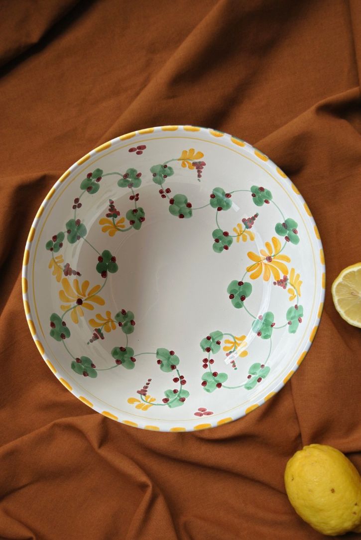 saladier flore jaune vert dimanche vaisselle