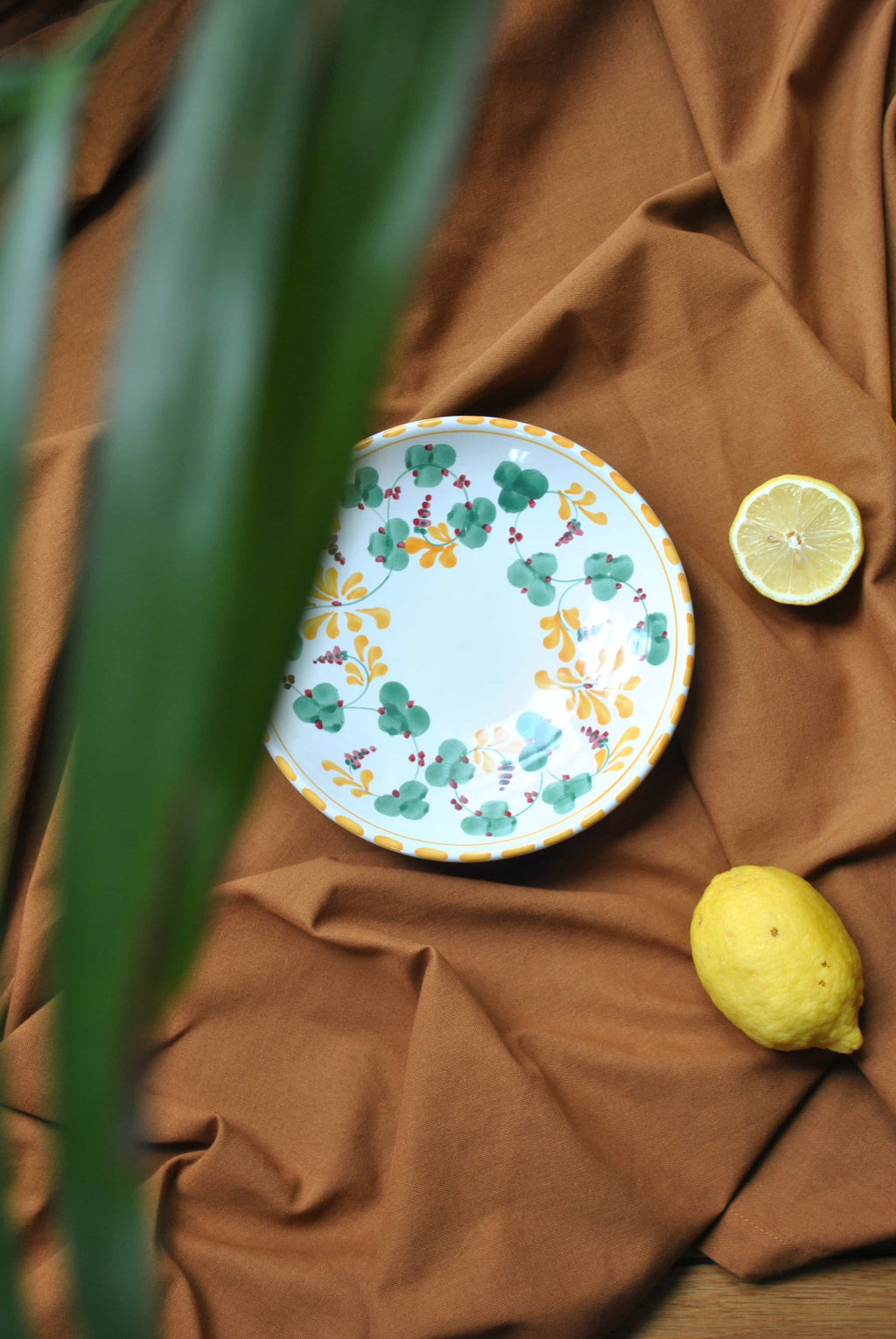 petite assiette flore vert jaune dimanche vaisselle