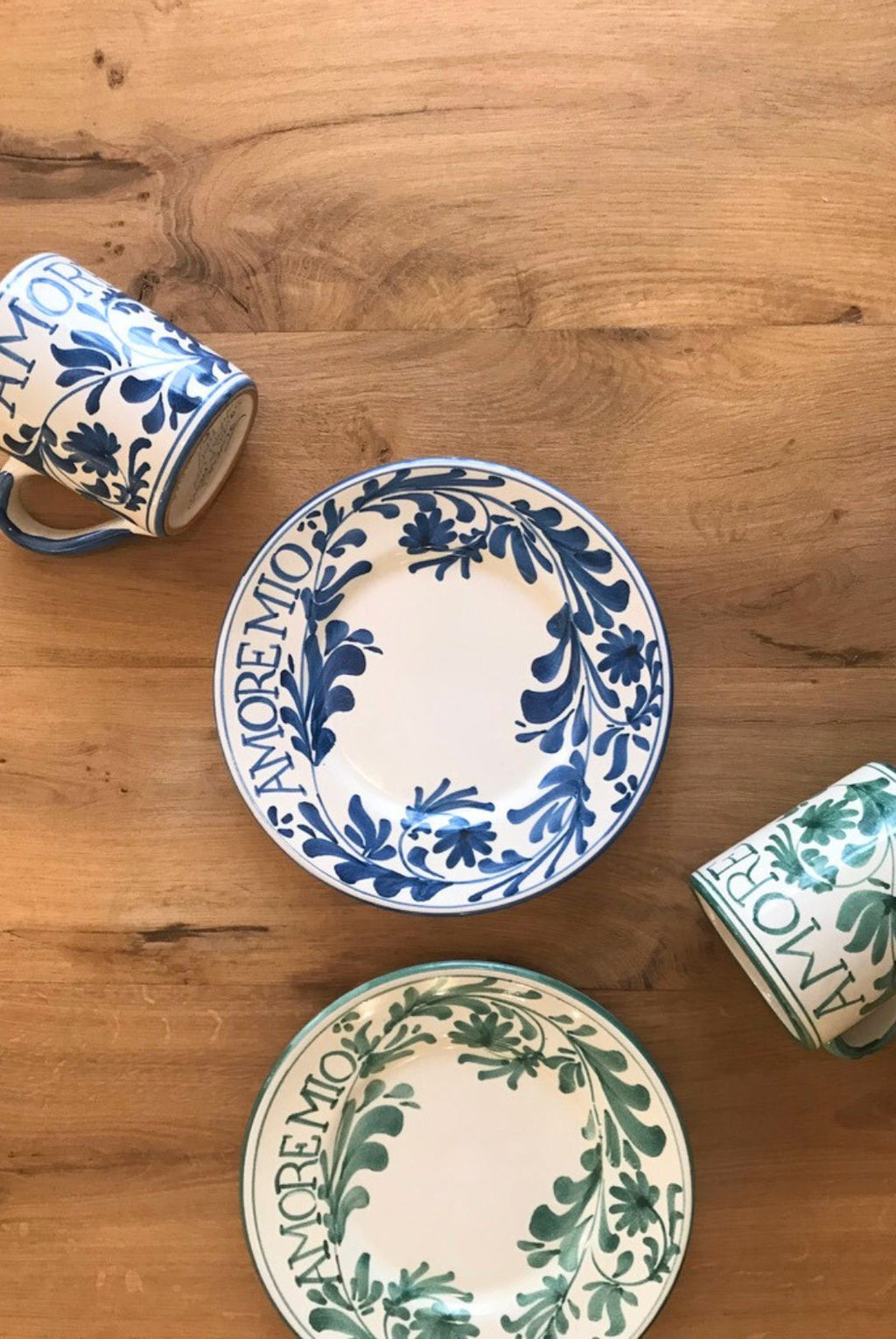 amore mio bleu et vert dimanche vaisselle