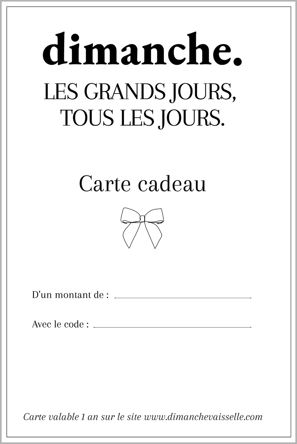 E-carte cadeau