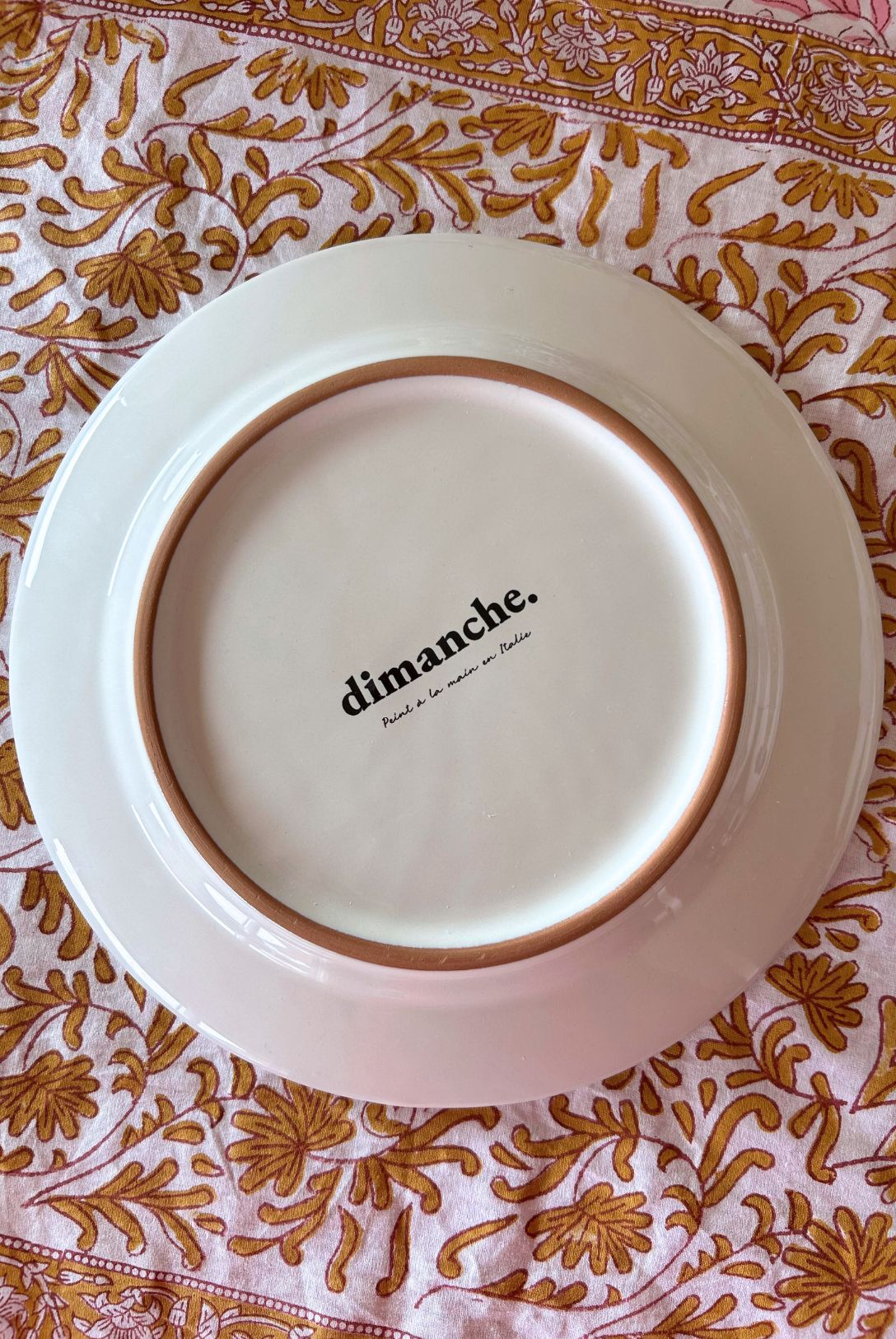 Assiette incurvée Flore Rose/Rouge