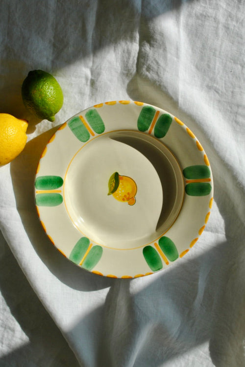 assiette creuse citron dimanche vaisselle
