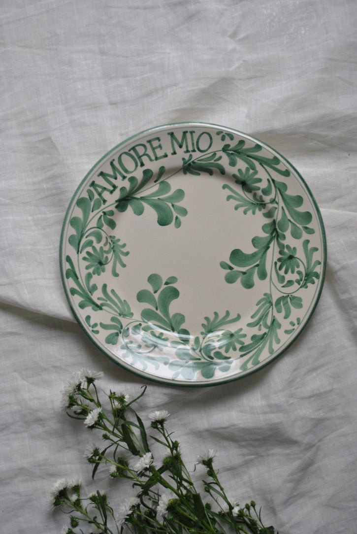 grande assiette amore mio vert sauge dimanche vaisselle paris