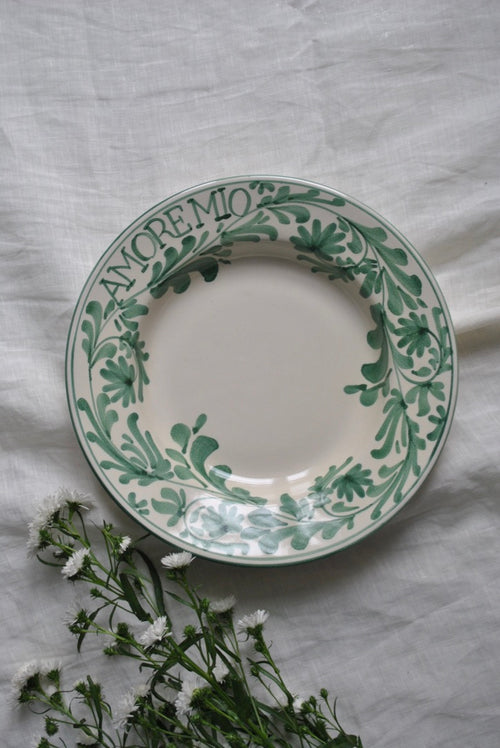 assiette creuse amore mio vert sauge dimanche vaisselle ceramique italienne