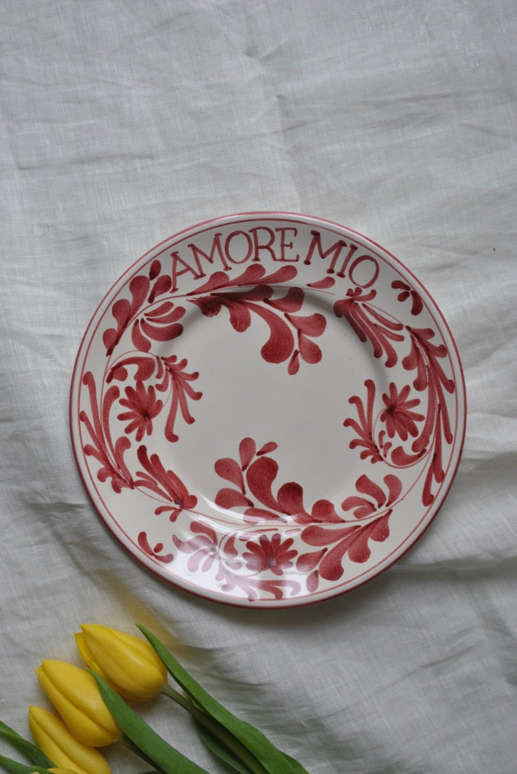 petite assiette more mio rouge pivoine dimanche vaisselle