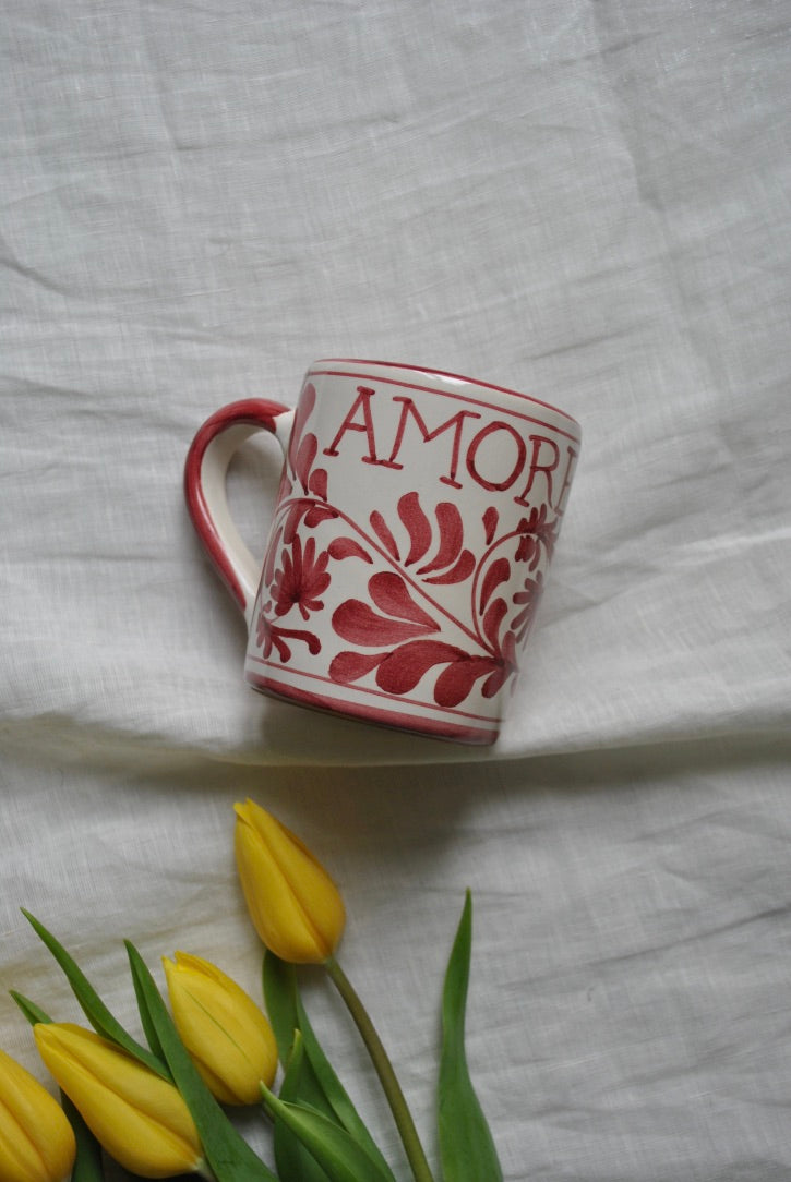 mug amore mio rouge pivoine dimanche vaisselle