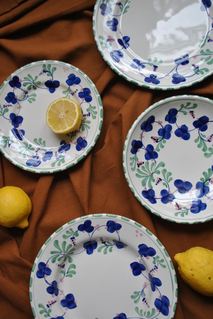 collection flore vert bleu dimanche vaisselle