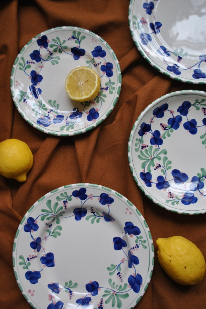 flore vert bleu dimanche vaisselle