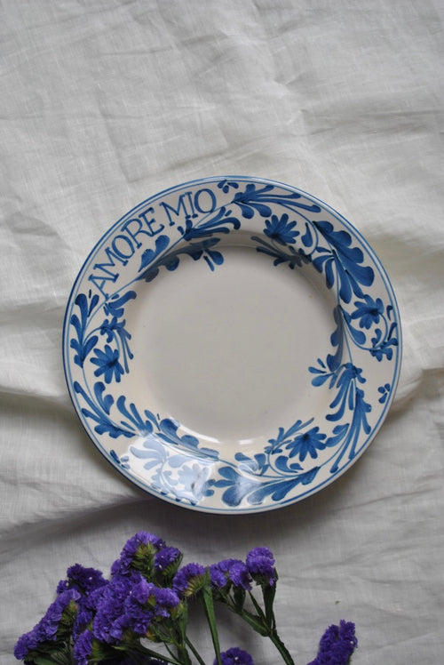 assiette creuse amore mio bleue dimanche vaisselle céramique italienne