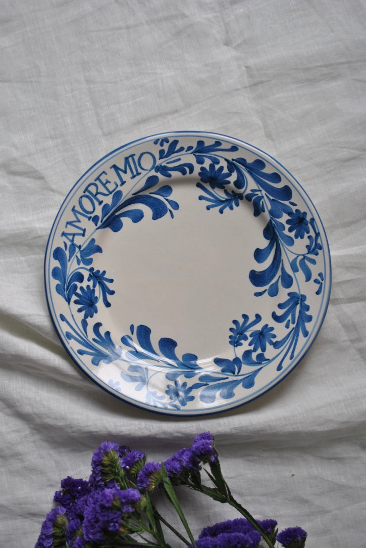 grande assiette bleue amore mio dimanche vaisselle céramique italie