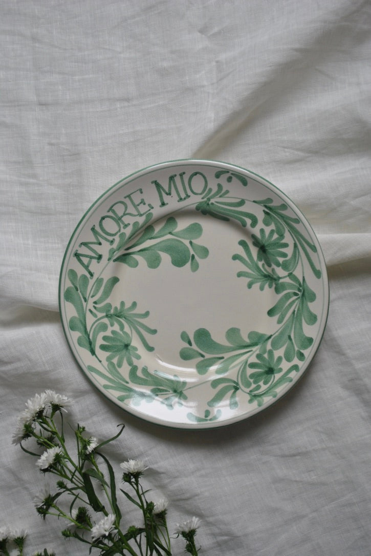 petite assiette amore mio vert sauge dimanche vaisselle italie