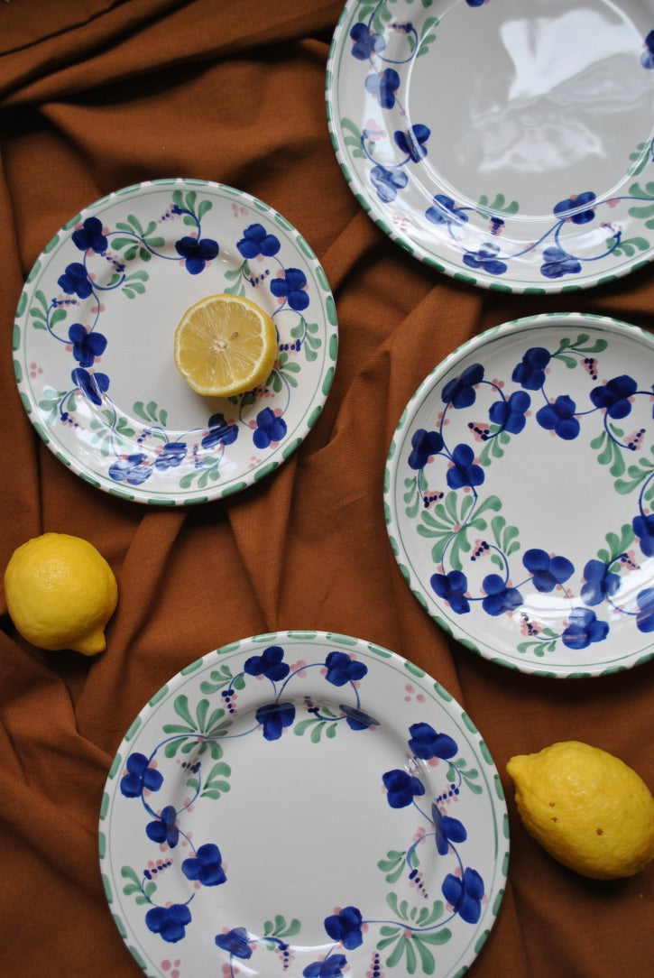 collection flore vert bleu dimanche vaisselle